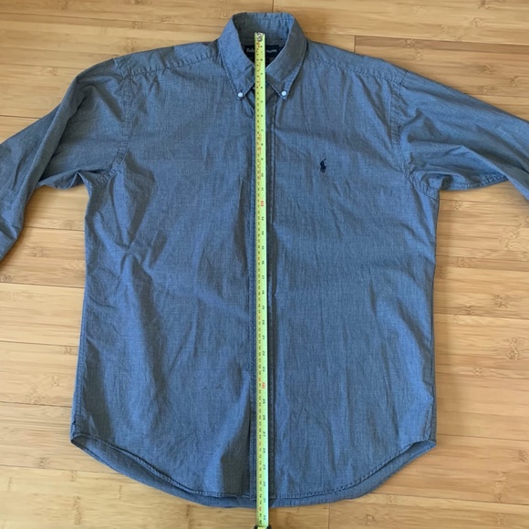 RALPH LAUREN Men's LS BLAIRE Cotton Button Up sz. M Shirt Gingham Check Blue - Picture 5 of 14